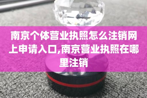 南京个体营业执照怎么注销网上申请入口,南京营业执照在哪里注销