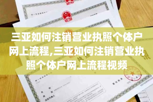 三亚如何注销营业执照个体户网上流程,三亚如何注销营业执照个体户网上流程视频