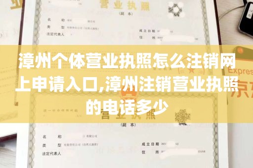 漳州个体营业执照怎么注销网上申请入口,漳州注销营业执照的电话多少