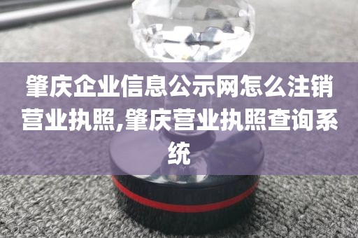 肇庆企业信息公示网怎么注销营业执照,肇庆营业执照查询系统