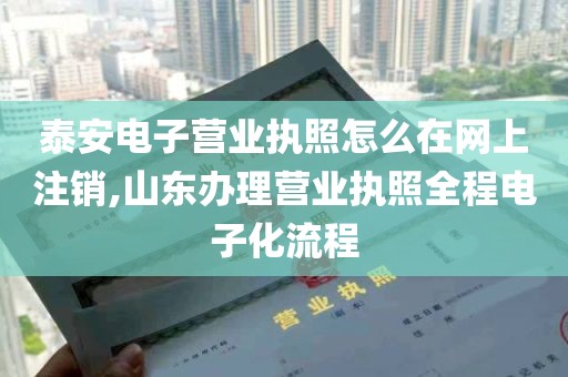 泰安电子营业执照怎么在网上注销,山东办理营业执照全程电子化流程