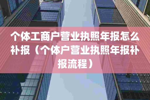 个体工商户营业执照年报怎么补报（个体户营业执照年报补报流程）