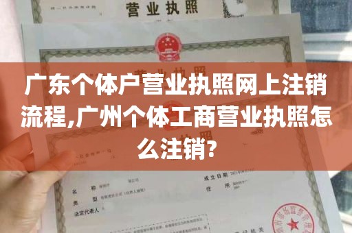 广东个体户营业执照网上注销流程,广州个体工商营业执照怎么注销?