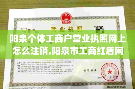 阳泉个体工商户营业执照网上怎么注销,阳泉市工商红盾网