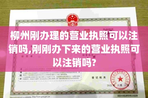 柳州刚办理的营业执照可以注销吗,刚刚办下来的营业执照可以注销吗?