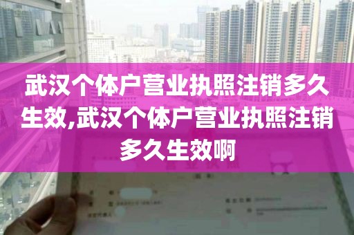 武汉个体户营业执照注销多久生效,武汉个体户营业执照注销多久生效啊